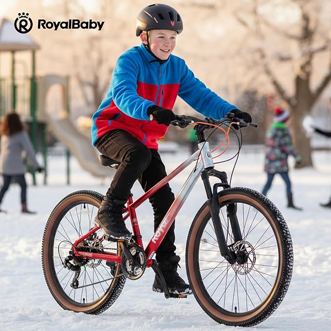 RoyalBaby Kids Mountain Bike for Boys and Girls, Ultra-Light Aluminum 20-26 Inch Wheel Bicycle for 6-14 Years Old Children, 7/21-Speeds Drivetrain