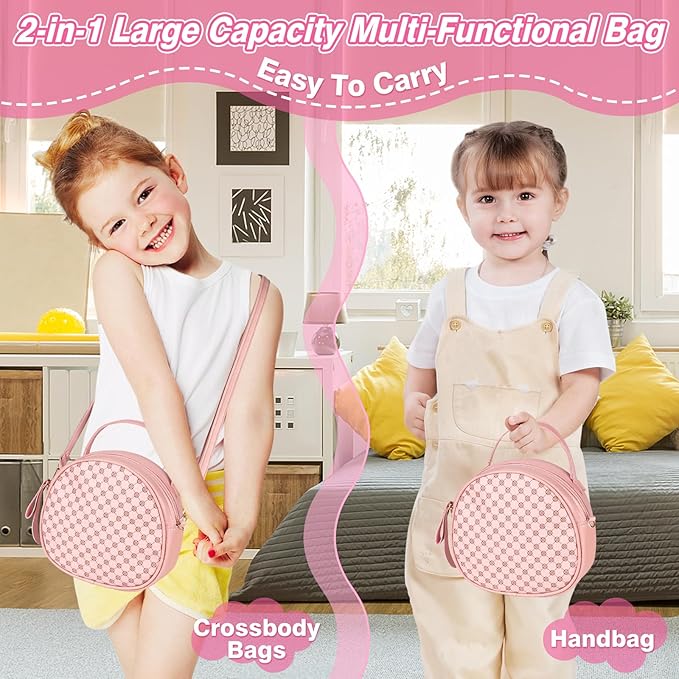 Toddler Play Purse Toy for Little Girls, 40PCS Kids Purse with Pretend Princess Toys Includes Handbag, Camera with Projector, Phone, Wallet, Kids Birthday Gift Toddler Girl Toys for 3 4 5 6+