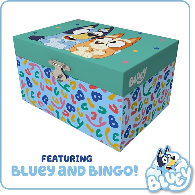 Bluey & Bingo Jewelry Box for Girls - Musical Jewelry Box with Spinning Figurine, Bluey & Bingo Toys for Kids Ages 3-5 - Plays Bluey Theme Song - 6 x 4.7 x 3.5 in