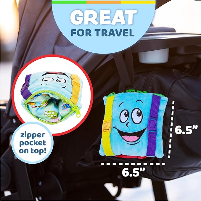 Buckle Toys - Bubbles Square - Learning Activity Toy - Develop Motor Skills and Problem Solving - Easy Travel Activities for Kids Toy