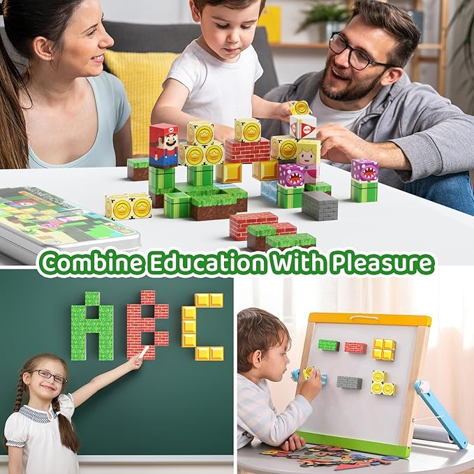 Magnetic Building Toys for Kids Ages 4-8, STEM Magnet Travel Cubes Construction Set with Storage Box, Educational Birthday Gifts Magnet Blocks for Toddlers 3 4 5 6 7 8+ Year Old Boys & Girls