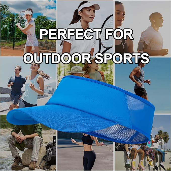 Sun Visor Hats Lightweight Stretchy for Running Tennis Golf | Portable,Mesh breathable,Quick-dry,Cooling Visor Hat,Stretch Fit,For Outdoor Sport Pickleball,Beach Volleyball