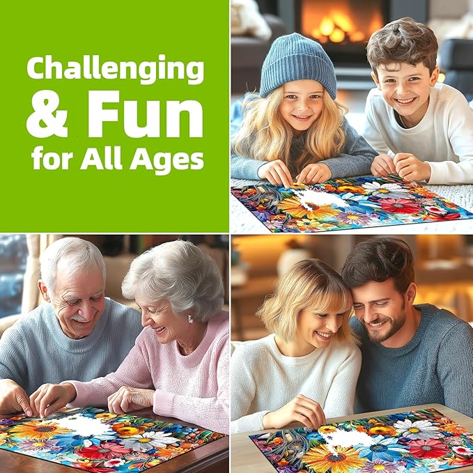 500 Piece Jigsaw Puzzle for Adults - 3D Floral Art with Unique Shapes | 23x15 Inch Decorative Puzzle for Relaxation & Home Decor | Ideal Gift for Plant Lovers