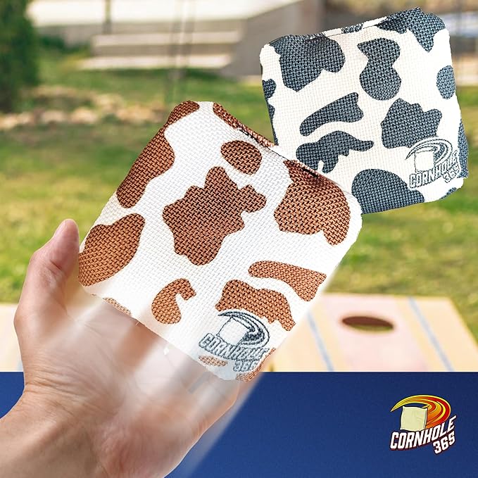 Cornhole365 - Stick & Slide - Professional Corn Hole Bag - Heavy-Duty Double-Stitched Polyester Fabric & Resin Filling for All-Weather - Versatile Regulation Size Cornhole Bean Bags - Set of 8