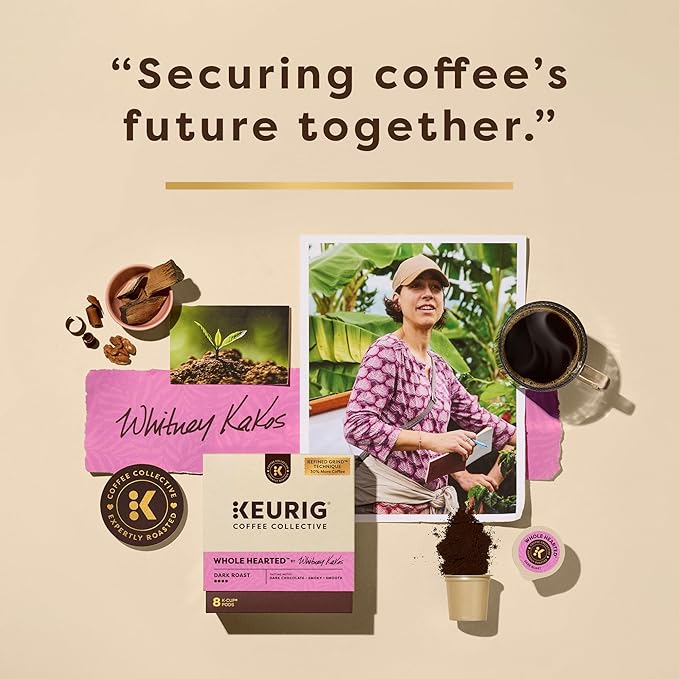 Keurig Coffee Collective, Whole Hearted by Whitney Kakos, Dark Roast Coffee, Single Serve Keurig K-Cup Pods, 20 Count