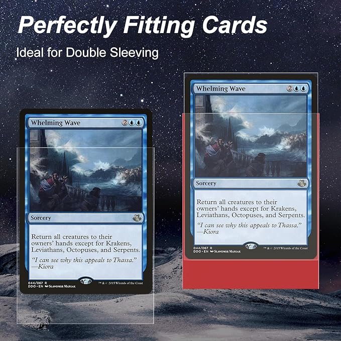 400 Pack Card Sleeves, 200 Matte Red Trading Card Sleeve and 200 Inner Sleeves Ideal for Double-Sleeving, Fit for MTG, TCG and Game Cards