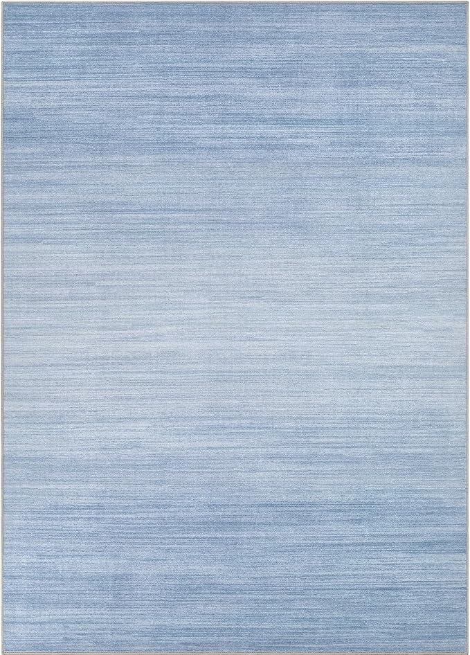 UERMEI 5x7 Washable Area Rug - Neutral Modern Abstract Living Room Rugs, Non-Slip Soft Large Indoor Floor Carpet for Bedroom Home Office & Under Dining Table Decor, Blue