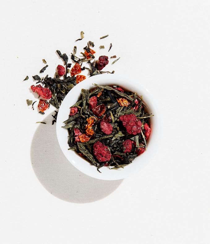 Art of Tea Green Pomegranate 12 Count Green Tea Bags, Premium Organic Green Tea with Pomegranate Flavor, Antioxidant Rich Fruity Green Tea Sachets, Gourmet Pyramid Tea Bags