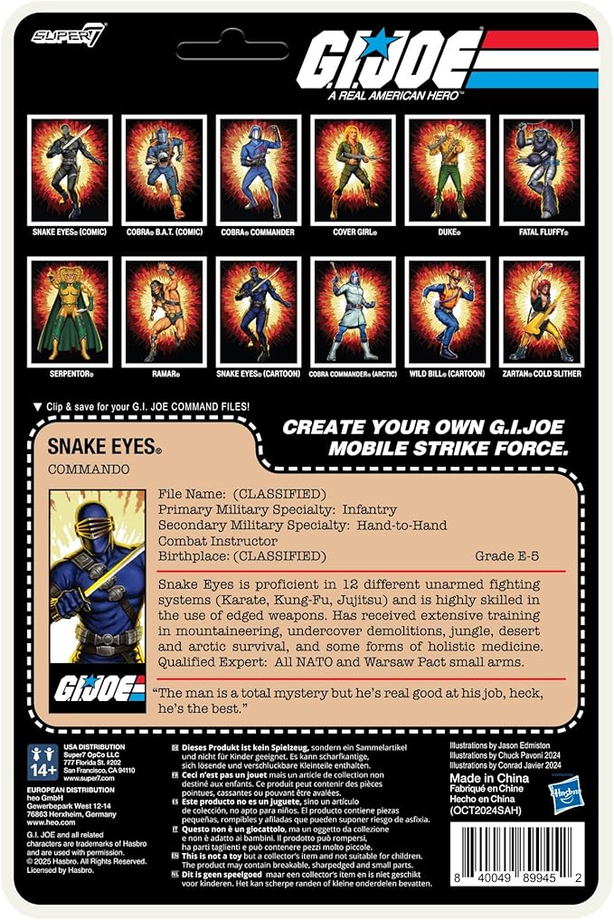 Super7 G.I. Joe Reaction+ Wave 03 (Cartoon) - Wild Bill (Cartoon) Action Figure
