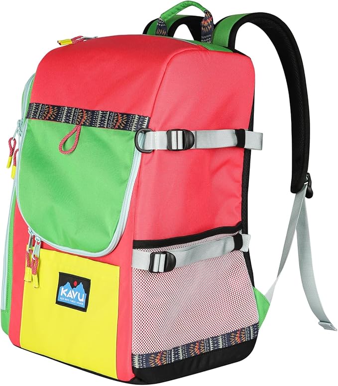 KAVU Pacific Rimshot Disc Golf Bag Padded Frisbee Holder Backpack - Carnival