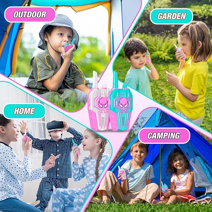 Cool Walkie Talkies for Girls Kids: Birthday Toys Gifts for 3 4 5 6 7 8 Year Old Girls Toys Ages 6-8 Kids Walkie Talkies 2 Pack Outdoor Hiking 2 Way Radio Toy for 3-8 Year Old Girl Gift