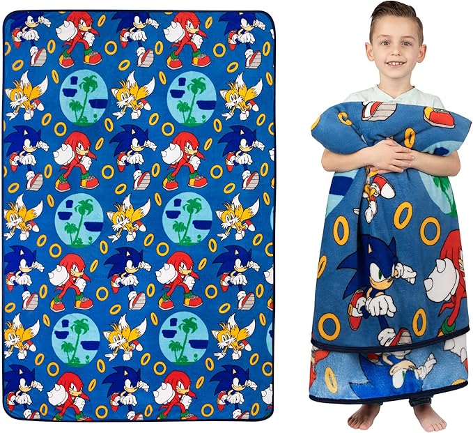 Franco Kids Bedding Super Soft Plush Throw Blanket, 62 in x 90 in, Sonic The Hedgehog, Anime