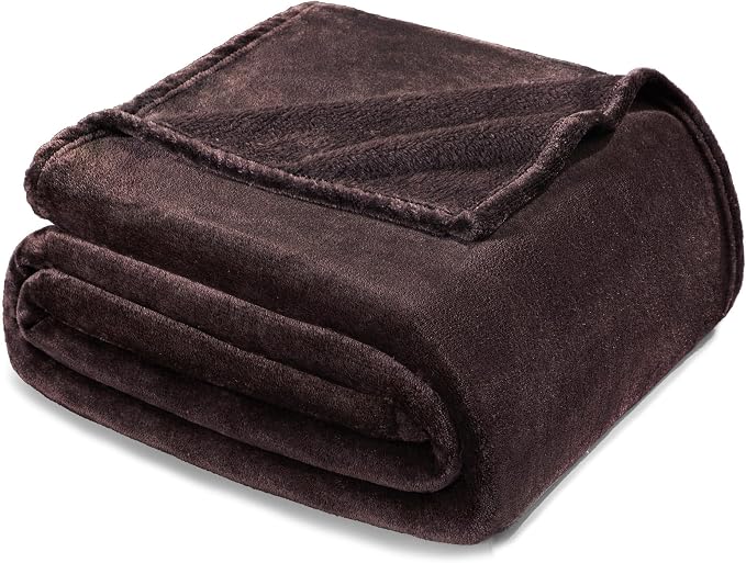 Exclusivo Mezcla Soft Fleece Blanket King Size for Bed, Coffee | 104x90 Inches, Double-Sided Brushed Flannel, Lightweight Plush Cozy Blanket for Home Decor, All Season, Machine Washable