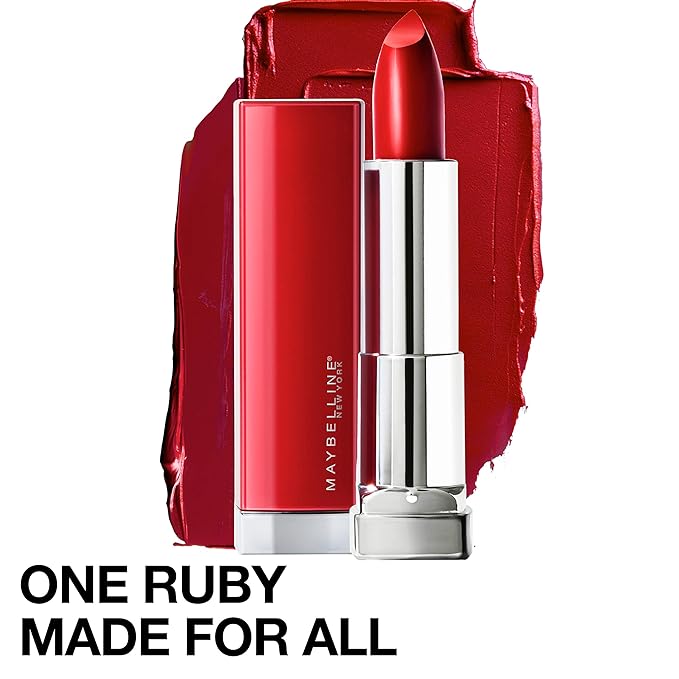 MAYBELLINE Color Sensational Made for All Lipstick, Crisp Lip Color & Hydrating Formula, Ruby For Me, Red, 1 Count (Pack of 2)