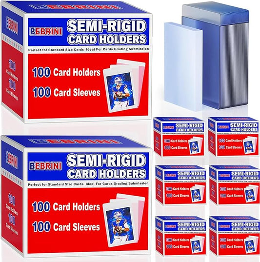 800ct Semi Rigid Card Holders & 800ct Soft Sleeves for PSA, SGC, BGS, CSG Graded Cards Submissions, PSA Submission Card Sleeves for Sports, PKM, Baseball, Trading Cards