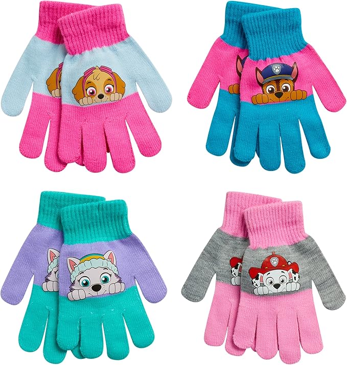 Nickelodeon Girls' Paw Patrol Ski Gloves - Marshall, Chase, Rubble Ski Gloves or Mittens (2-7)