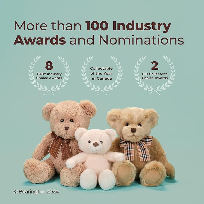 Bearington Collection Lil' Bensen 10 in Small Teddy Bear Stuffed Animal Toy - Cuddly Teddy Bear for Baby