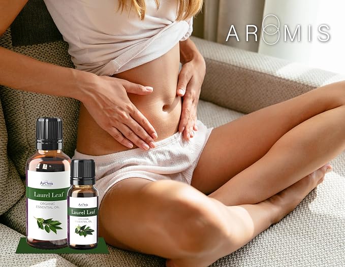 ArOmis Laurel Leaf Essential Oil - Organic - 100% Pure Therapeutic Grade - 10ml (.34 Fl Oz), Undiluted, Premium 150 Micron Filtered for Nebulizer Use