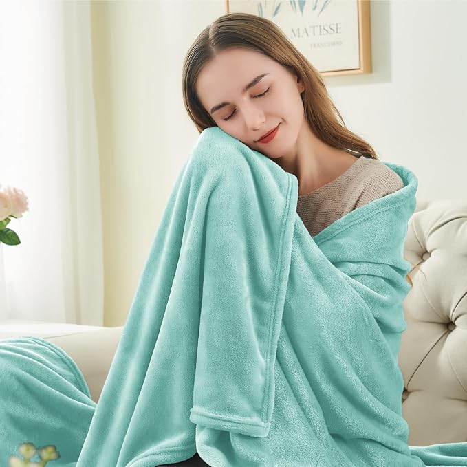 BEDELITE Fleece Blanket Soft Plush Twin Size Blanket Haze Blue 60"x80" | Ultra Soft Fleece, Plush Microfiber, Lightweight Warmth, All Season Comfort, Fade Resistant, Machine Washable, Couch Sofa Bed