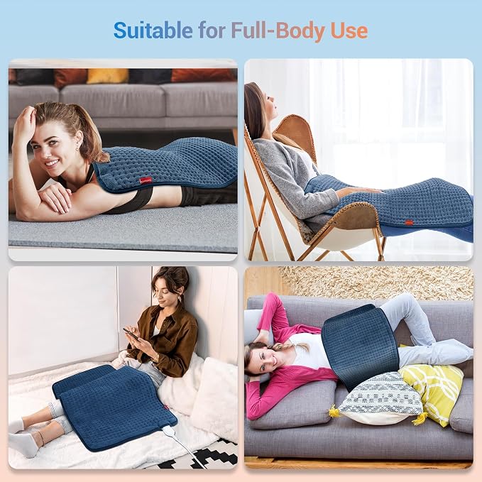 Comfytemp Extra Large Heating Pad for Back & Period, 33"x17" Electric Throw | Heated Pads for Neck/Shoulder/Leg, Birthday Day Gifts for Mom Dad Women Men, FSA Eligible HSA, Machine Washable, 2H Auto-Off