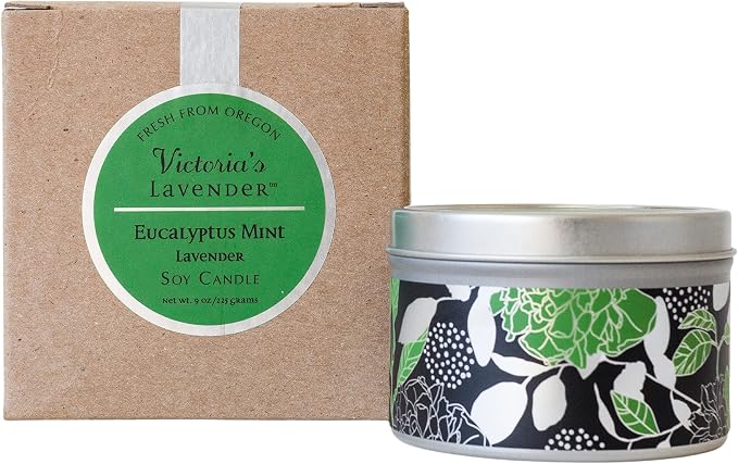 Eucalyptus Mint Lavender Luxury Scented Candles for Home - Made in the USA, Relaxing Candles with Essential Oil, Soy Wax Aromatherapy, Aesthetic & Romantic Design for Home by Victoria’s Lavender