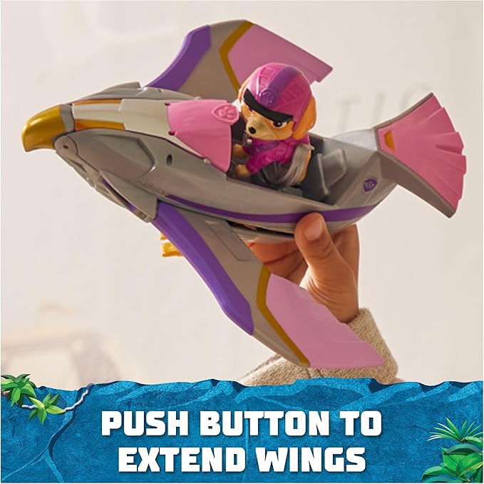 Paw Patrol Jungle Pups, Skye Falcon Vehicle, Toy Jet with Collectible Action Figure, Kids Toys for Boys & Girls Ages 3 and Up