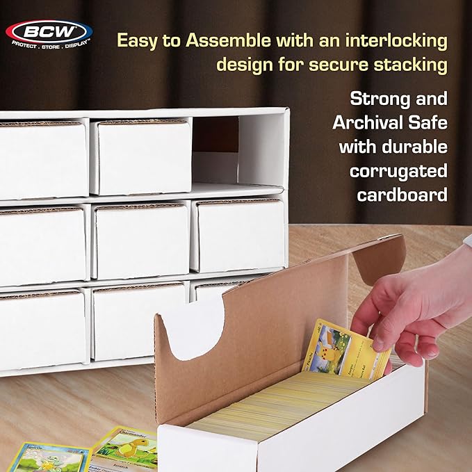 BCW Card House Storage Unit with 12 x 800ct Boxes | Holds Up to 9600 Cards | Organizer for Sports Cards, Pokémon, Magic: The Gathering & More
