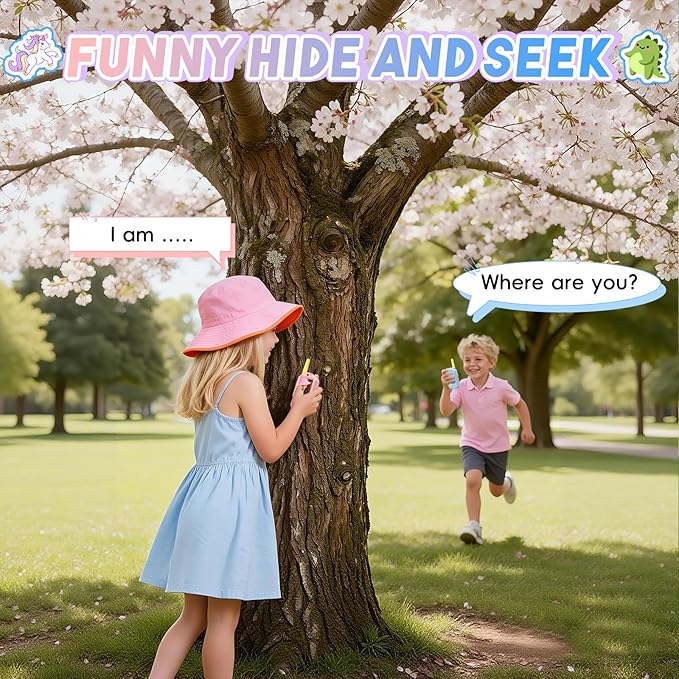 Video Walkie Talkies for Kids,ELFEYE Handheld Rechargeable Video/Voice Call Children Walkies Talkies,Toddler Toy for Indoor Outdoor Games,Camping Hiking,Gift for Kids Ages 3-12 (Blue/Pink)