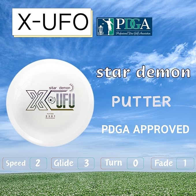 X-UFO Disc Golf Set - Disc Golf Starter Set, Includes 1 Putter, 1 Driver, and 1 midrange disc, Weighing 170-178 Grams. Suitable for Beginners and Professional disc Golf tournaments