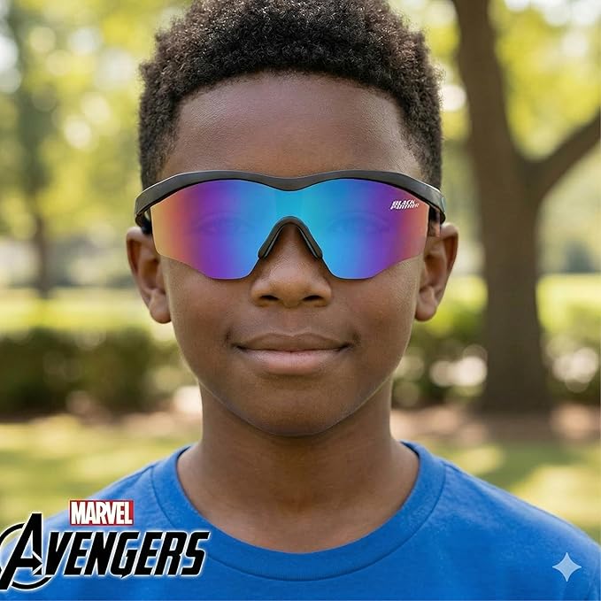 ARKAID Marvel Kids Sunglasses | Iron Man & Captain America Dress-Up Accessories | UV400 | One Size Fits Most Kids