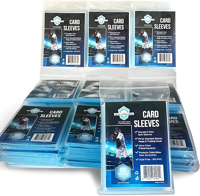 Penny Sleeves for Trading Cards - 3,000 Count - 2-5/8" x 3-5/8" (67mm x 92mm) - Clear Trading Card Sleeves for Baseball, Football, Basketball, Soccer, Pokemon, and MTG Collection