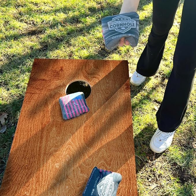 World Series of Cornhole Regulation Size Cornhole Boards - Lightweight & Durable All-Wood Construction | Backyard Bean Bag Toss Set | Outdoor Game for Tailgates & BBQs