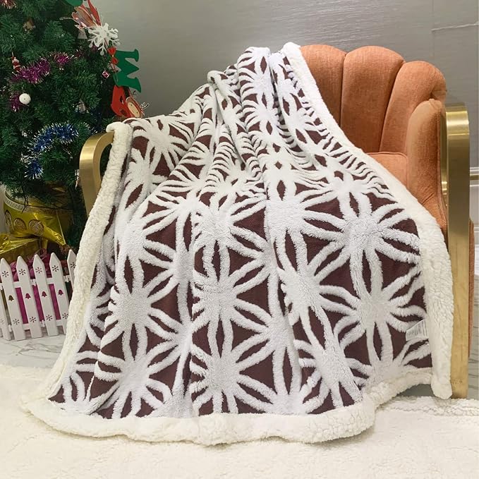 LOMAO Sherpa Fleece Blanket Fuzzy Soft Throw Blanket Dual Sided Blanket for Couch Sofa Bed (Rose Brown, 60''x80'')