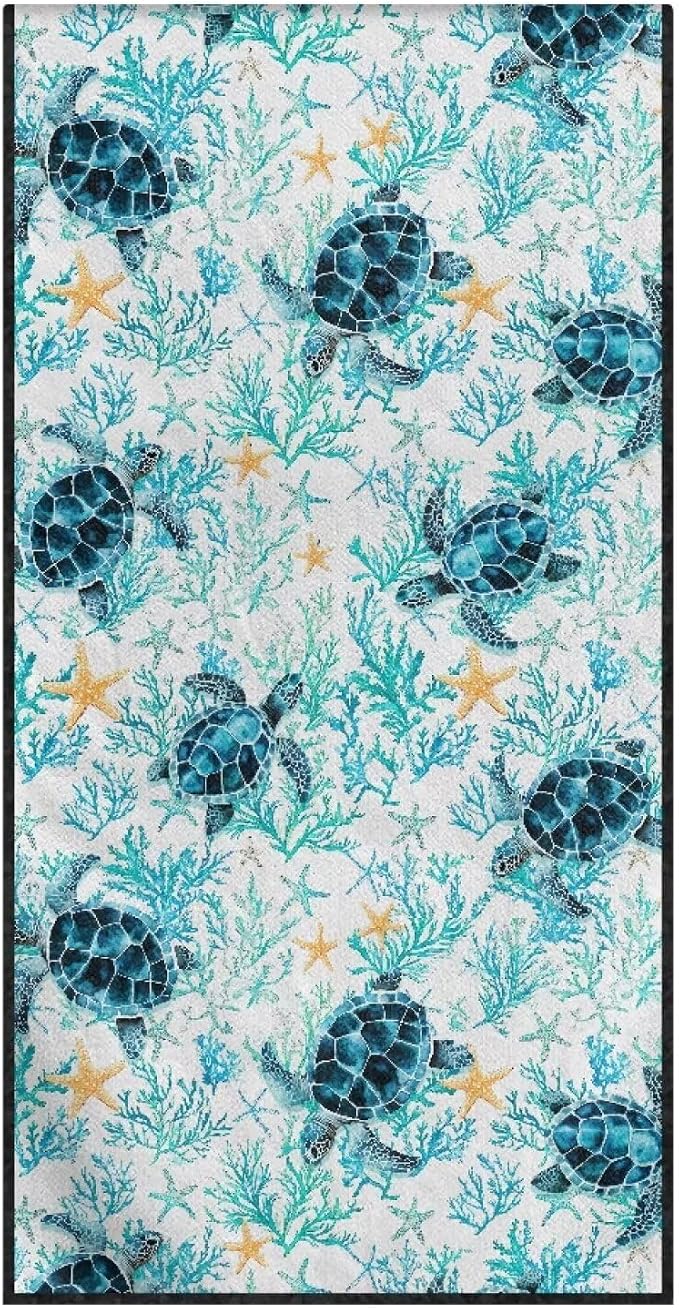 INSTANTARTS Sea Turtle Car Seat Cover Protector Sweat Towel Multi-Functional Car Towel Car Seat Towel Cover