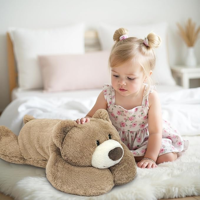Niuniu Daddy 24" | 5 Pound Weighted Teddy Bear Stuffed Animals for Adults Kids, Large Bear Plush Toy, Cute Brown Bear Body Pillow with Soft Fur for Christmas Birthday Holidays Presents