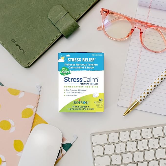 Boiron StressCalm Tablets for Relief of Stress, Anxiousness, Nervousness, Irritability, and Fatigue - 60 Count