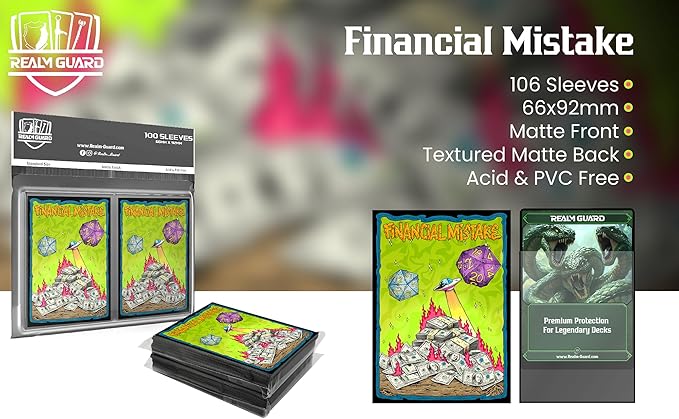 100ct Textured TCG/MTG Card Art Sleeves (Financial Mistake)
