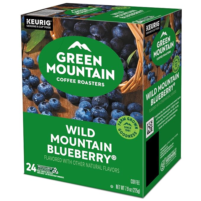 Green Mountain Coffee Roasters Wild Mountain Blueberry Keurig Single-Serve K-Cup pods, Light Roast Coffee, 96 Count