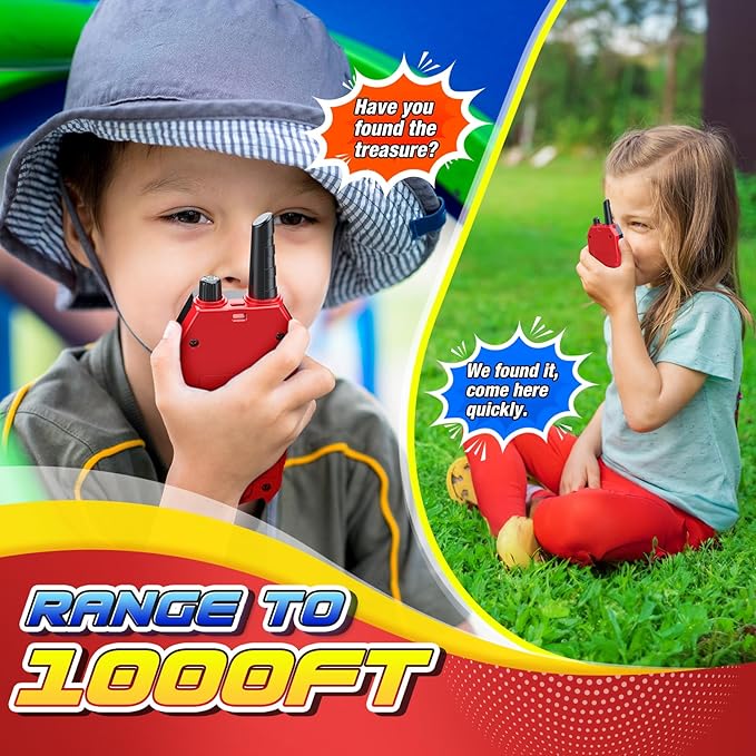 Kids Walkie Talkies for Boys: Toys Gifts for 3 4 5 6 7 8 Year Old Boys Kids Walkie Talkies 2 Pack Outdoor Hiking Camping 2 Way Radio Toy Age 3-8 Year Old Boy Girl Birthday Gifts Ages 5-7