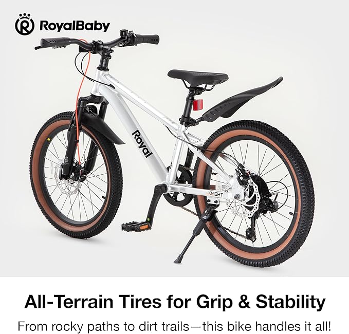 RoyalBaby Kids Mountain Bike for Boys and Girls, Ultra-Light Aluminum 20-26 Inch Wheel Bicycle for 6-14 Years Old Children, 7/21-Speeds Drivetrain