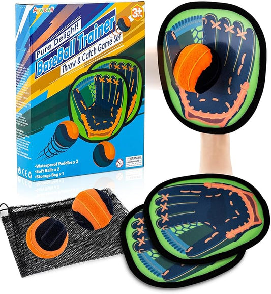 Aywewii Toss and Catch Ball Game Toddler Kids Beginner Baseball Training Glove Beach Pool Toys Outdoor Yard Games for 3 4 5 6 7 Year Old Boys Girls Toys Birthday Gifts Easter Basket Stuffers