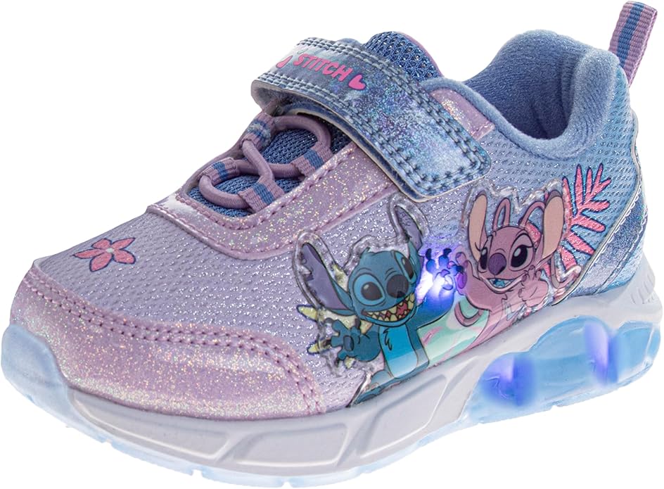 Girls Character Shoes Light Up Shoes LED Athletic Shoes for Girls Disney Princess Moana Little Mermaid Stitch Minnie Frozen Paw Patrol (Sizes: 5-10 Toddlers / 11-12 Little Kid)