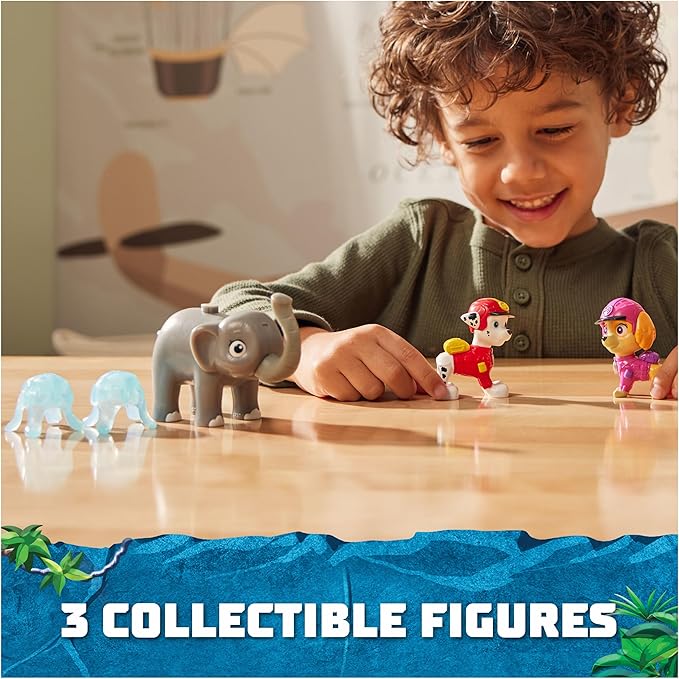 Paw Patrol: Jungle Pups Marshall, Skye & Elephant Action Figures with Projectile Launcher, Kids Toys for Boys and Girls Ages 3 and Up