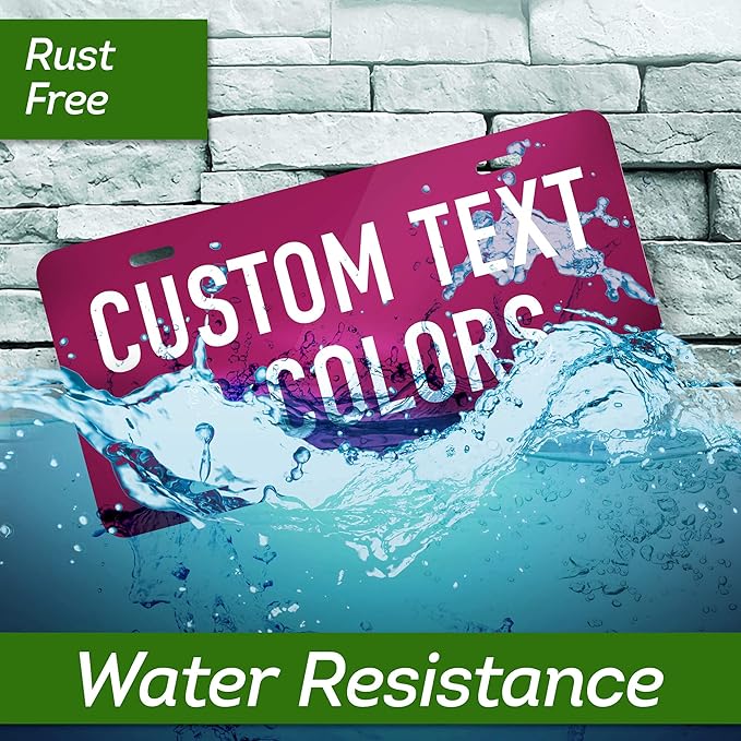 Custom License Plates, Personalized Plates for Front of Car | Vanity Plate 6x12 Inch - Size Rust-Free Metal 40 Colors by: My Sign Center, USA