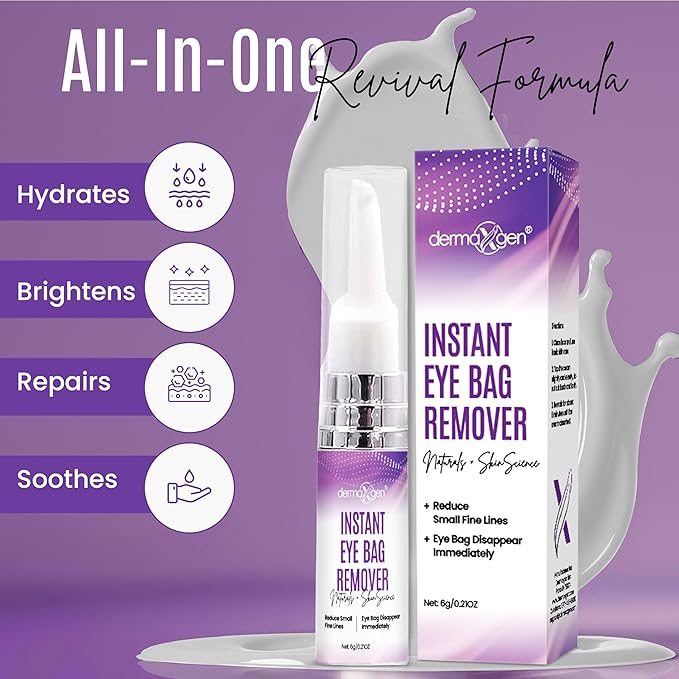 Instant Under Eye Bag Remover Cream - Dark Circles Under Eye Treatment Cream for Wrinkles & Puffiness - Advanced Anti-Aging Formula for Women - Quick Solution for Tired & Dull Skin - 0.21 OZ