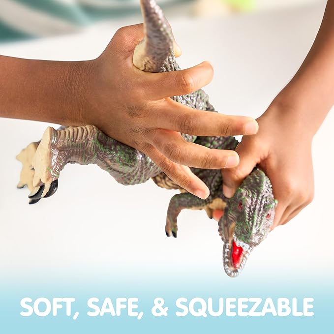 JOYIN Big Dinosaur Toys for Toddlers, 6 Piece Large Soft Dinosaur Figures with an Educational Book, Jumbo Realistic Toys for Boys and Girls Gift, Kids Ages 1 2 3 4 5