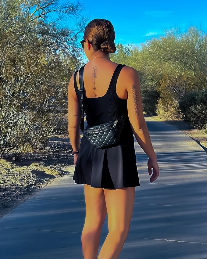 Stelle Women Tennis Skirt High Waisted Athletic Golf Skorts with Pockets | Tummy Control, Built-In Shorts, Deep Pockets, Pleated, Breathable, Lightweight, Tennis, Golf, Pickleball, Running, Workout