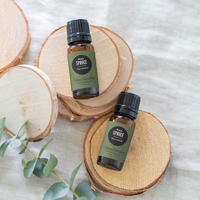 Edens Garden Spruce- Black Essential Oil- 100% Pure Premium Grade, Undiluted, Natural, Therapeutic, Aromatherapy, The Best for Diffuser, Skin, Candle, Humidifiers 30 ml (1 fl oz)