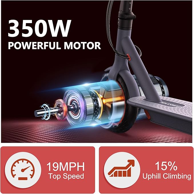 MAXSHOT Electric Scooter for Adults, 8.5/10/14" Tires, 19/22Mph, 350W/500W Motor, 21-28 Miles Range, Folding E-Scooter with Dual Suspension,APP(V1/SPRO/MAX/PRO/X1/X1PRO/PR)
