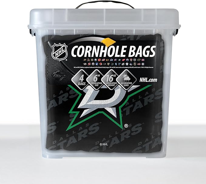 YouTheFan Officially-Licensed NHL Set of 4 Cornhole Bags - All Weather Regulation 6” x 6” Size - 16oz Weight - Designed in USA